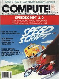 Box cover for Space Caverns on the Commodore 64.