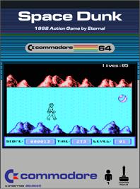 Box cover for Space Dunk on the Commodore 64.