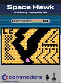 Box cover for Space Hawk (Chris Yates and Jonathan Wells - 2016) on the Commodore 64.