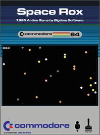 Box cover for Space Rox on the Commodore 64.