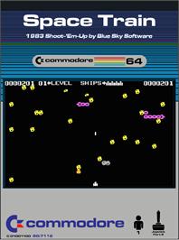 Box cover for Space Train on the Commodore 64.
