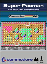 Box cover for Super-Pacman on the Commodore 64.