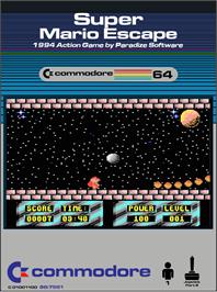 Box cover for Super Mario Escape on the Commodore 64.
