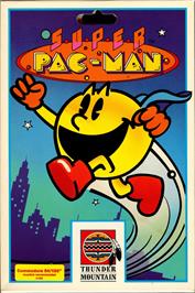 Box cover for Super Pac-Man on the Commodore 64.