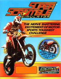 Box cover for Super Scramble Simulator on the Commodore 64.