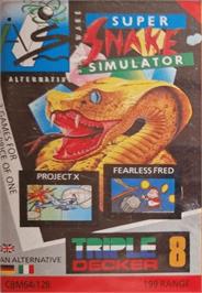 Box cover for Super Snake Simulator on the Commodore 64.