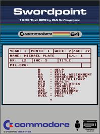 Box cover for Swordpoint on the Commodore 64.