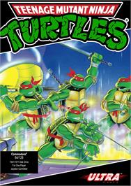 Box cover for Teenage Mutant Hero Turtles on the Commodore 64.