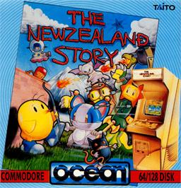 Box cover for The New Zealand Story on the Commodore 64.