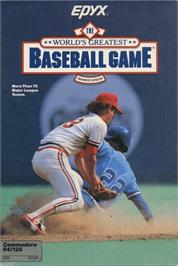 Box cover for The World's Greatest Baseball Game on the Commodore 64.