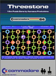 Box cover for Threestone on the Commodore 64.