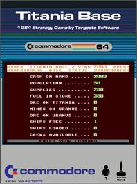 Box cover for Titania Base on the Commodore 64.