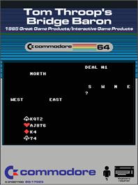 Box cover for Tom Throop's Bridge Baron on the Commodore 64.