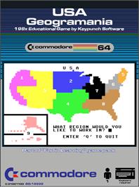 Box cover for Usa Geogramania on the Commodore 64.