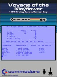 Box cover for Voyage Of The Mayflower on the Commodore 64.