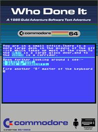Box cover for Who Done It on the Commodore 64.