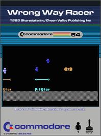 Box cover for Wrong Way Racer on the Commodore 64.