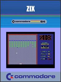 Box cover for Zix on the Commodore 64.