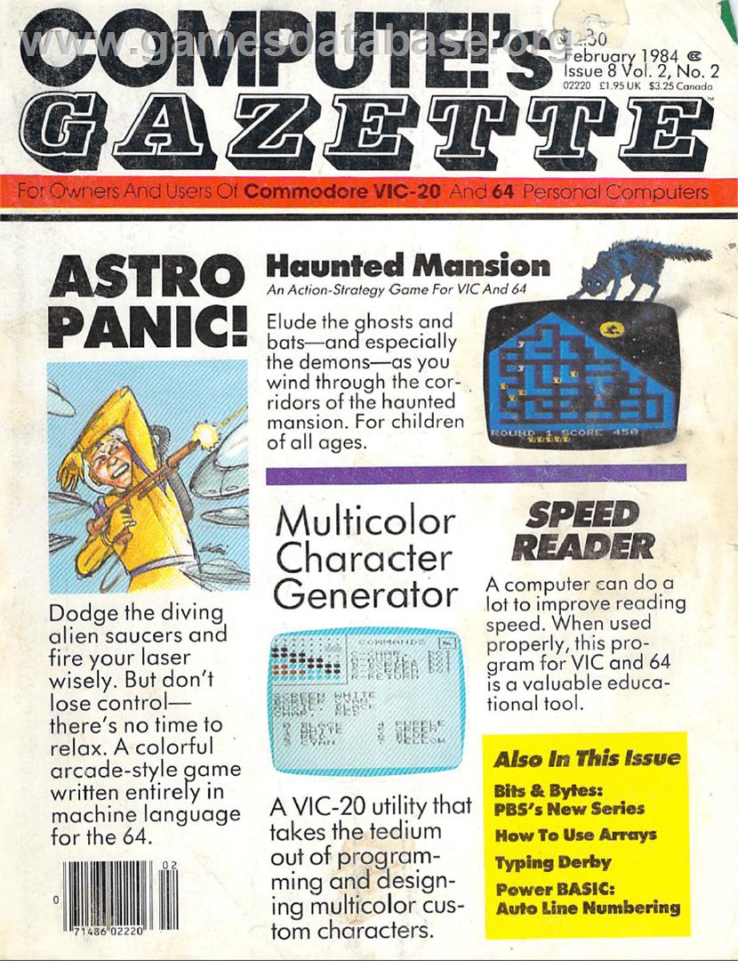 Astro-panic - Commodore 64 - Artwork - Box