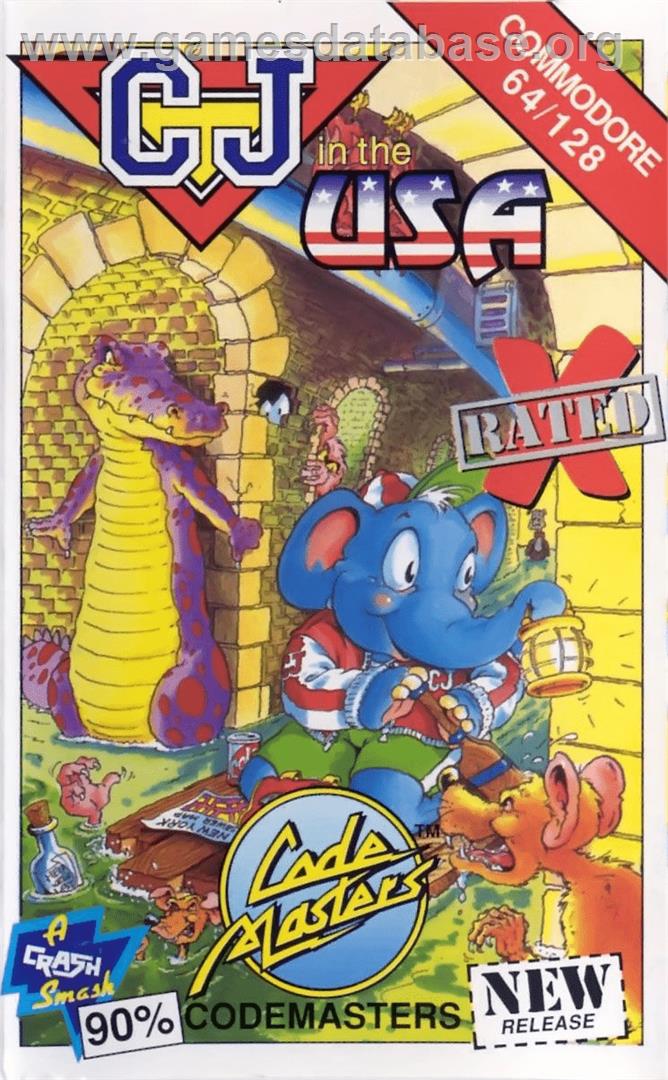 CJ in the USA - Commodore 64 - Artwork - Box