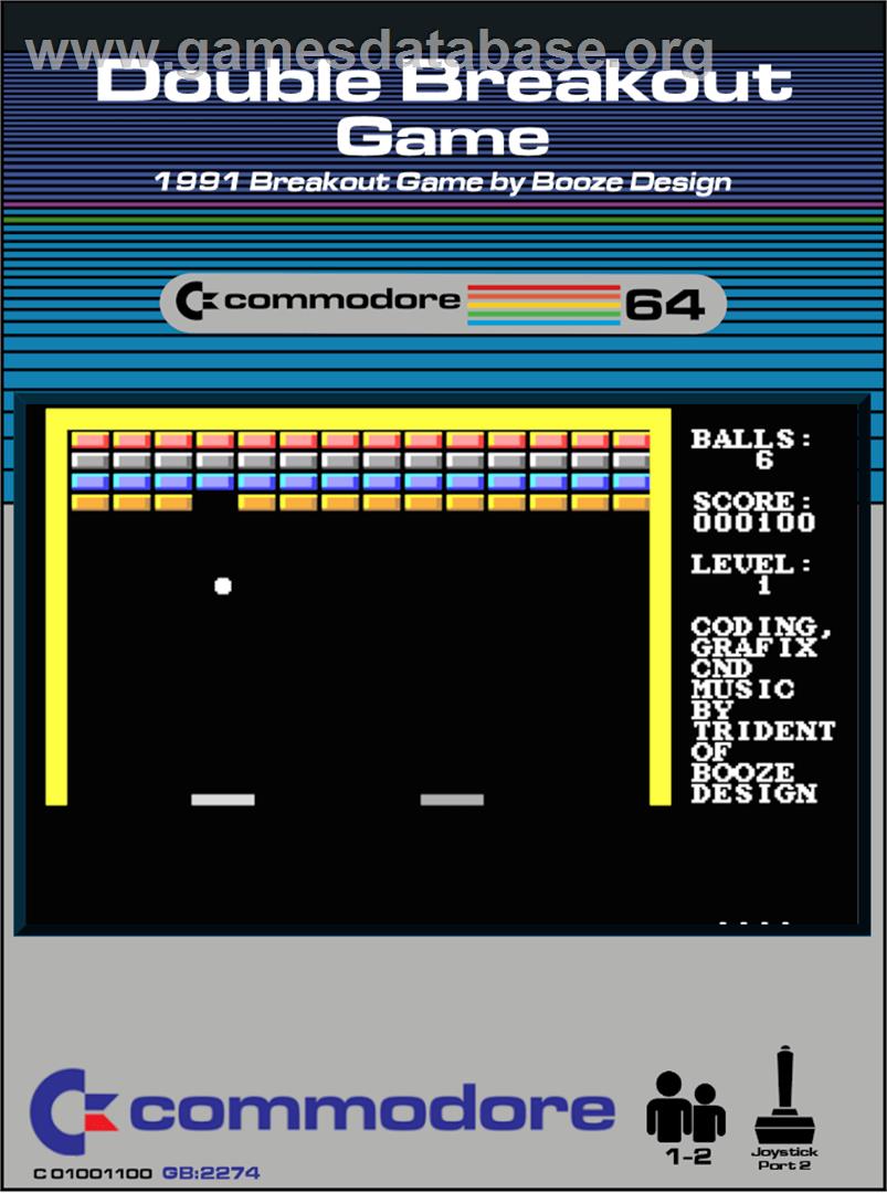 Double Breakout Game - Commodore 64 - Artwork - Box