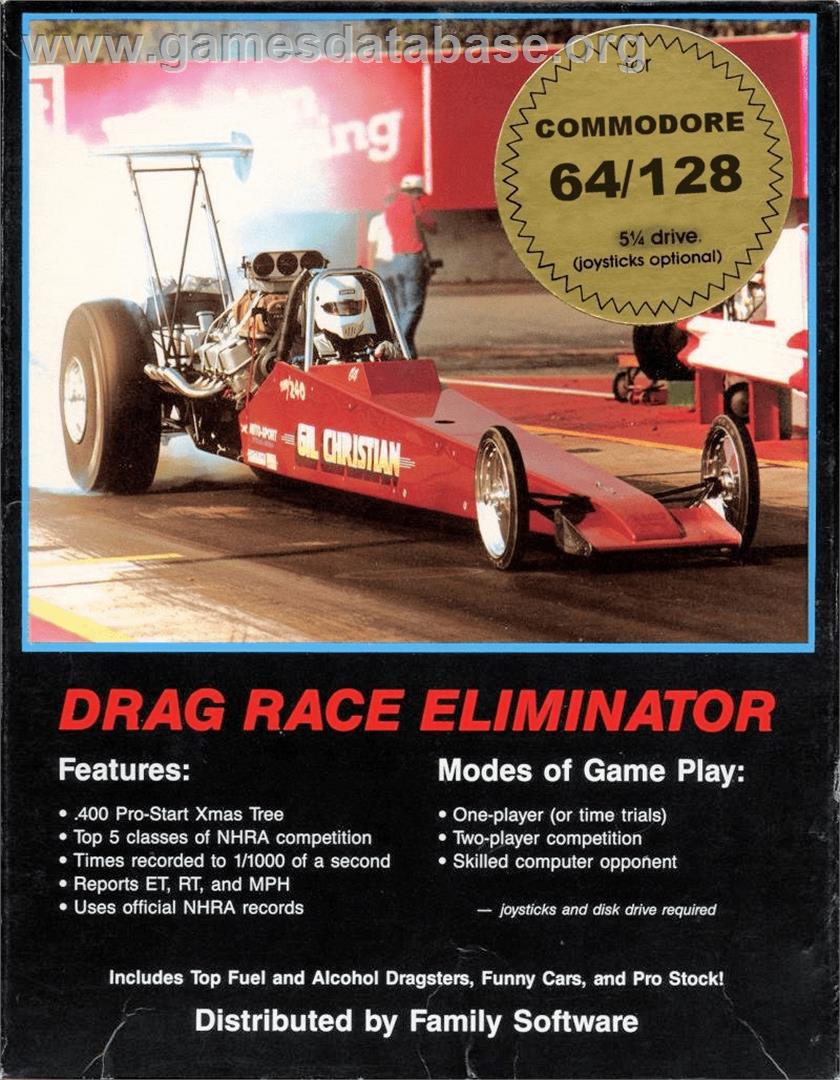 Drag Race Eliminator - Commodore 64 - Artwork - Box