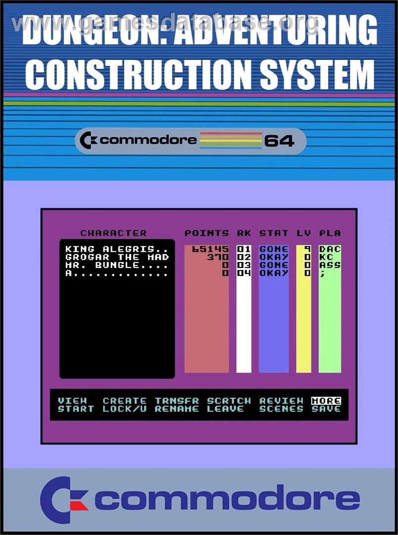 Dungeon - Adventuring Construction System - Commodore 64 - Artwork - Box