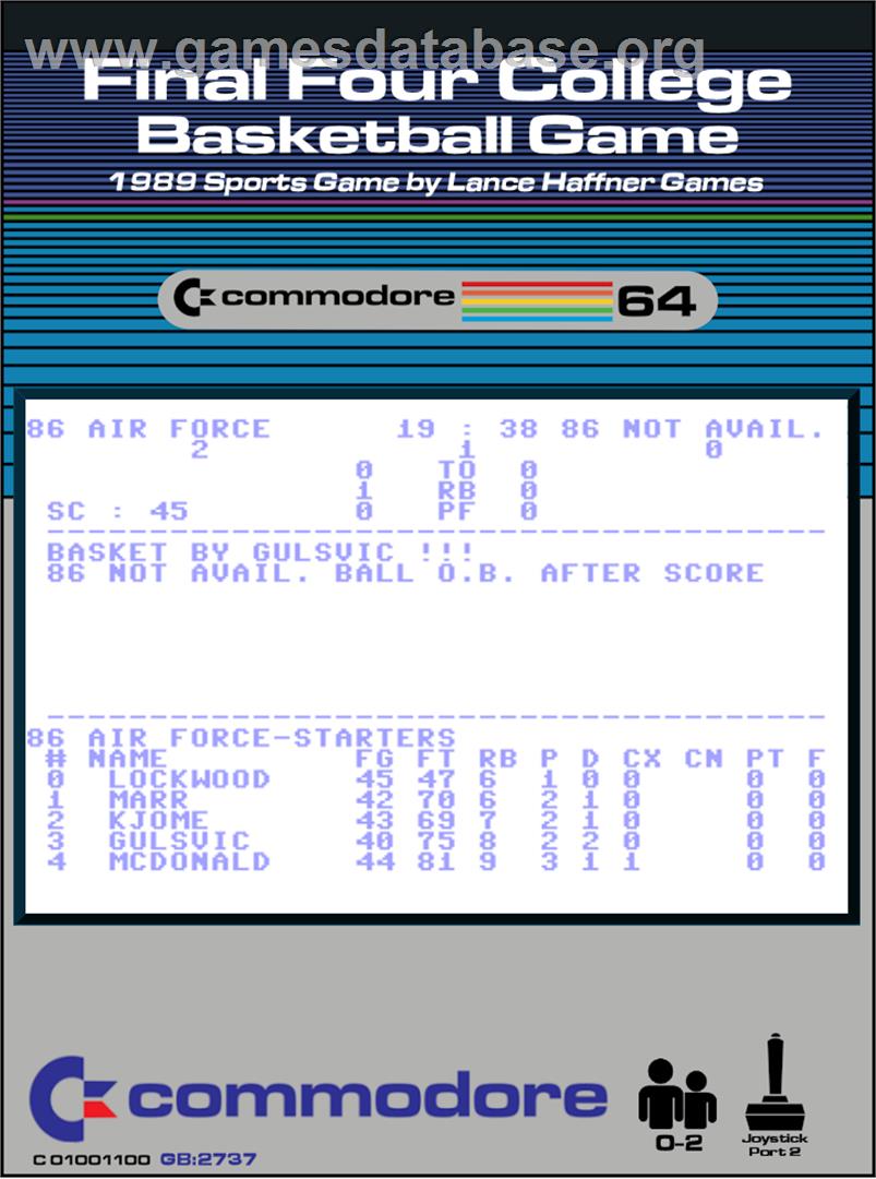 Final Four College Basketball Game - Commodore 64 - Artwork - Box