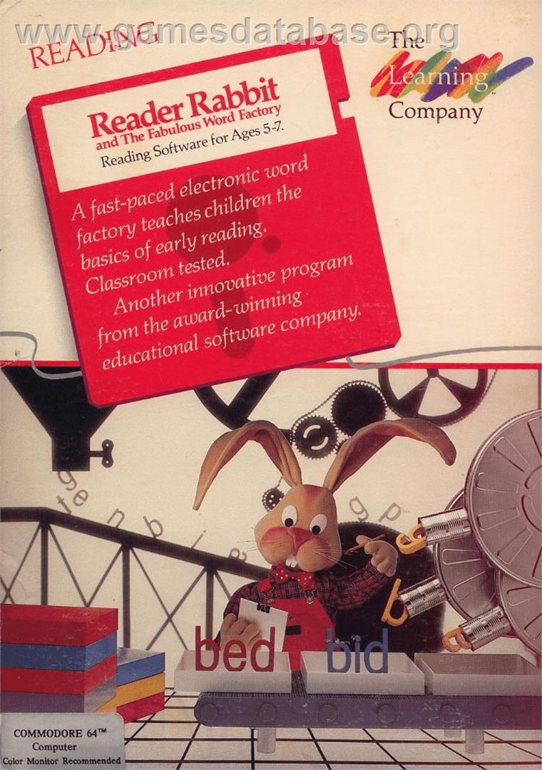 Reader Rabbit And The Fabulous Word Factory - Commodore 64 - Artwork - Box