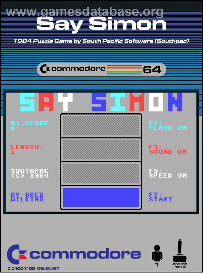 Say Simon - Commodore 64 - Artwork - Box