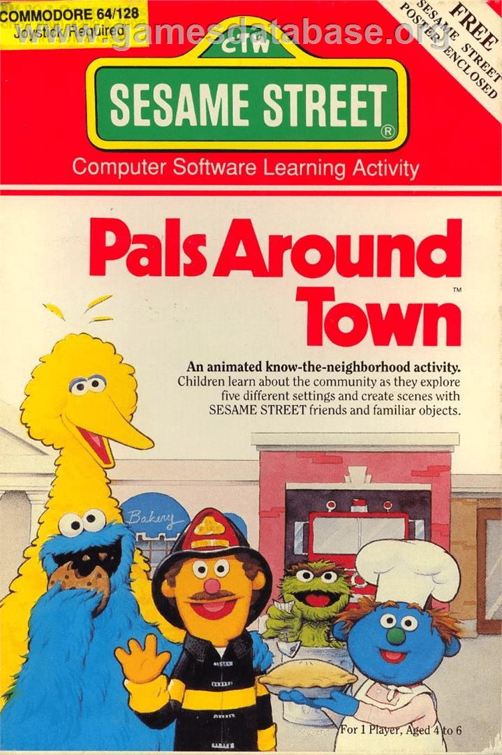 Sesame Street - Pals Around Town - Commodore 64 - Artwork - Box