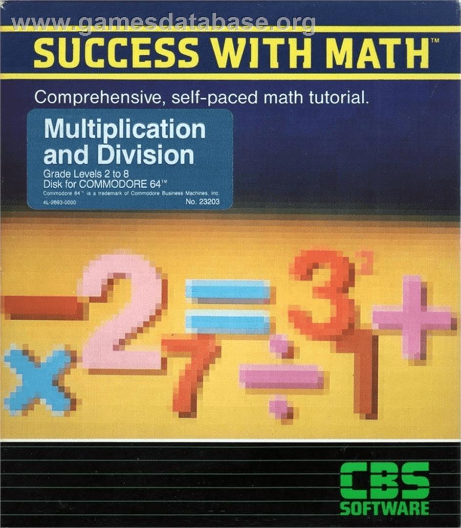 Success With Math - Multiplication And Division - Commodore 64 - Artwork - Box