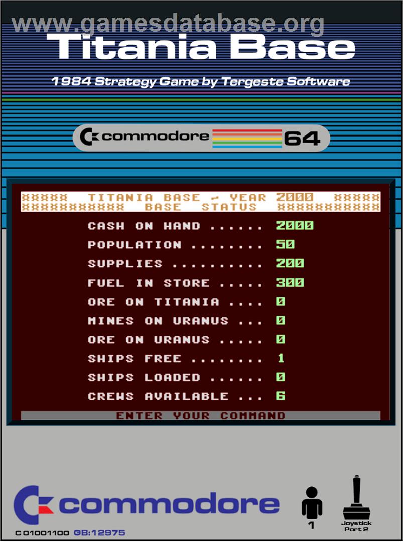 Titania Base - Commodore 64 - Artwork - Box