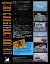 Box back cover for 3D Construction Kit on the Commodore 64.