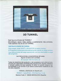 Box back cover for 3d Tunnel on the Commodore 64.