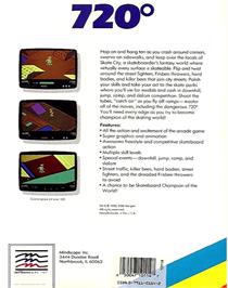 Box back cover for 720 Degrees on the Commodore 64.