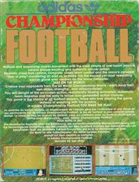Box back cover for Adidas Championship Football on the Commodore 64.