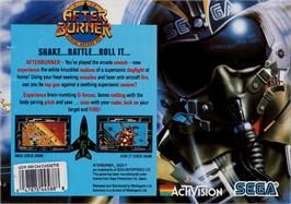 Box back cover for After Burner (Activision) on the Commodore 64.