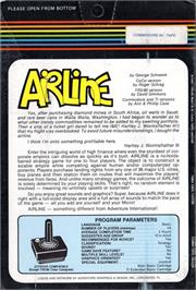 Box back cover for Airline on the Commodore 64.