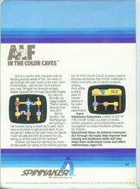 Box back cover for Alf In The Color Caves on the Commodore 64.