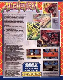 Box back cover for Alien Storm on the Commodore 64.