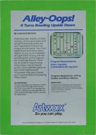 Box back cover for Alley Oops on the Commodore 64.
