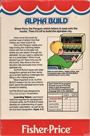 Box back cover for Alpha Build on the Commodore 64.