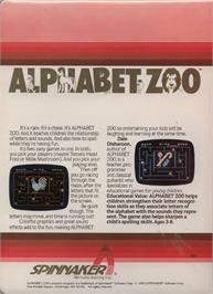 Box back cover for Alphabet Zoo on the Commodore 64.