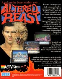 Box back cover for Altered Beast on the Commodore 64.