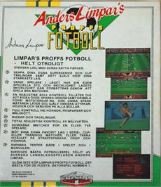 Box back cover for Anders Limpar's Proffs Fotboll on the Commodore 64.