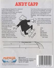 Box back cover for Andy Capp: The Game on the Commodore 64.