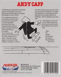 Box back cover for Andy Capp on the Commodore 64.