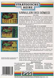 Box back cover for Annals Of Rome on the Commodore 64.