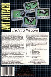 Box back cover for Ant Attack on the Commodore 64.